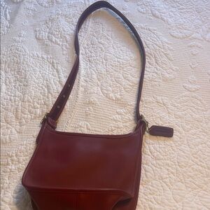 Coach Burgundy Leather Shoulder Bag